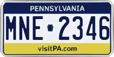 PA license plate MNE2346