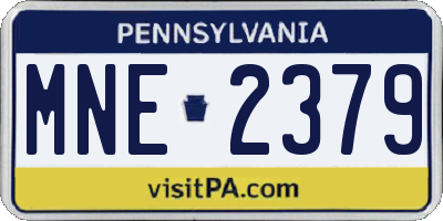 PA license plate MNE2379
