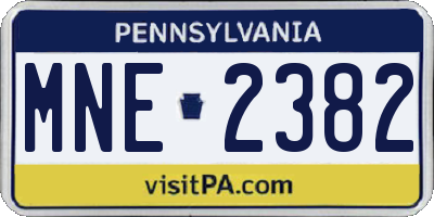 PA license plate MNE2382