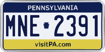 PA license plate MNE2391