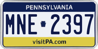 PA license plate MNE2397
