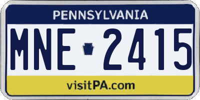 PA license plate MNE2415