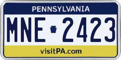 PA license plate MNE2423
