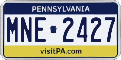 PA license plate MNE2427
