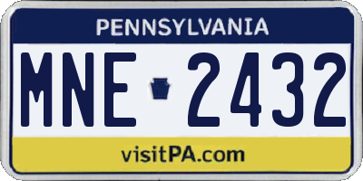 PA license plate MNE2432