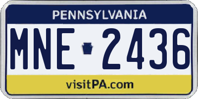 PA license plate MNE2436