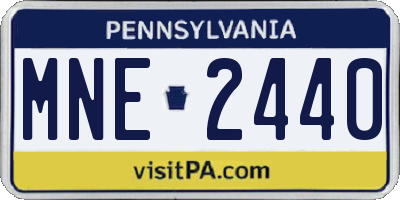 PA license plate MNE2440