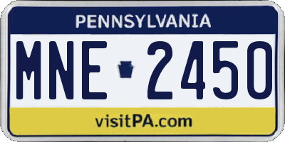 PA license plate MNE2450