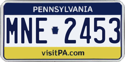 PA license plate MNE2453