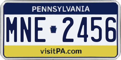 PA license plate MNE2456