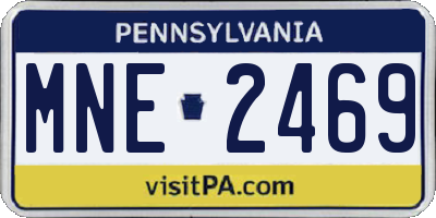 PA license plate MNE2469