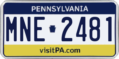 PA license plate MNE2481