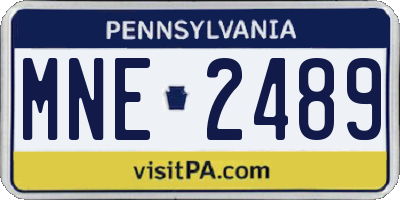 PA license plate MNE2489