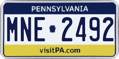 PA license plate MNE2492