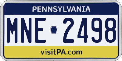 PA license plate MNE2498