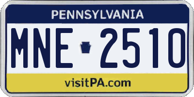 PA license plate MNE2510