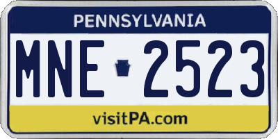 PA license plate MNE2523