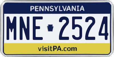 PA license plate MNE2524