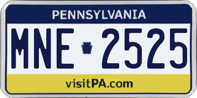 PA license plate MNE2525