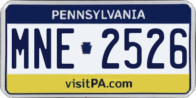 PA license plate MNE2526