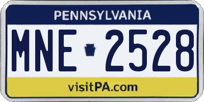 PA license plate MNE2528