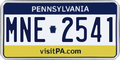 PA license plate MNE2541