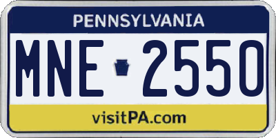 PA license plate MNE2550