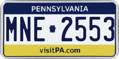 PA license plate MNE2553