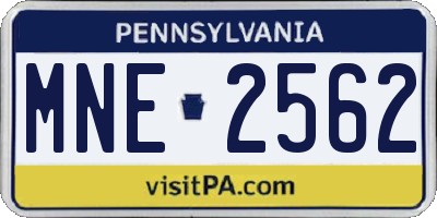 PA license plate MNE2562