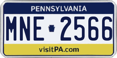 PA license plate MNE2566