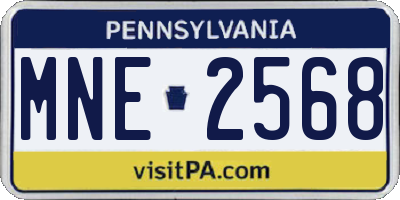 PA license plate MNE2568