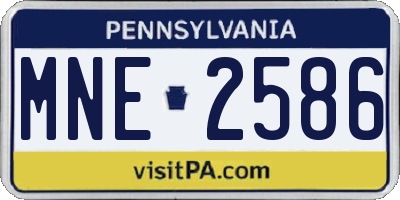 PA license plate MNE2586