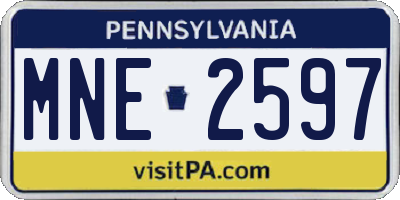 PA license plate MNE2597