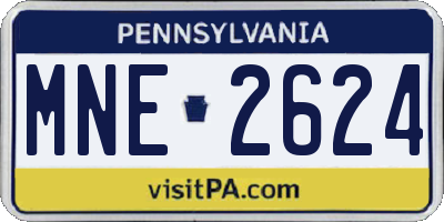 PA license plate MNE2624