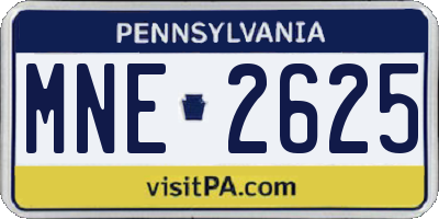 PA license plate MNE2625