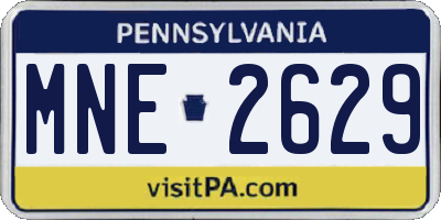 PA license plate MNE2629