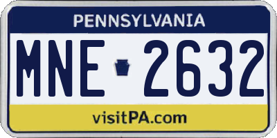 PA license plate MNE2632