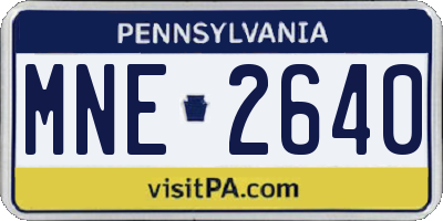 PA license plate MNE2640