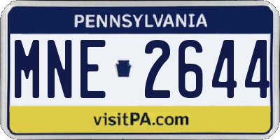 PA license plate MNE2644