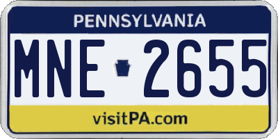 PA license plate MNE2655