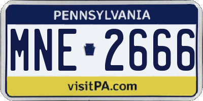 PA license plate MNE2666