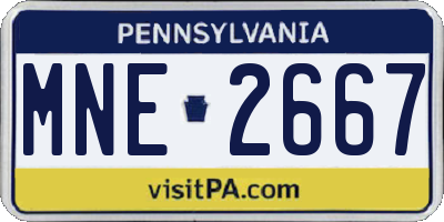 PA license plate MNE2667