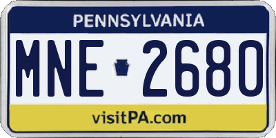 PA license plate MNE2680