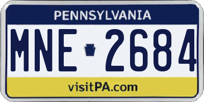 PA license plate MNE2684