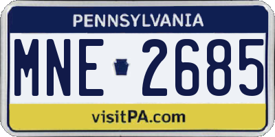 PA license plate MNE2685