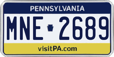 PA license plate MNE2689