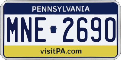 PA license plate MNE2690