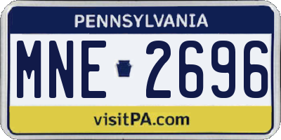 PA license plate MNE2696