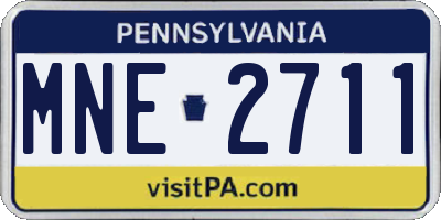 PA license plate MNE2711