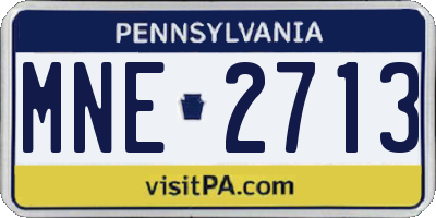 PA license plate MNE2713